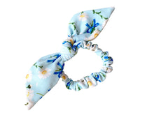 Load image into Gallery viewer, NEW |  Knot Bow Scrunchie in Blue Bow Daisy