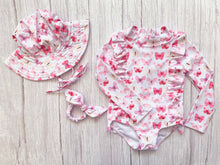 Load image into Gallery viewer, NEW |  Butterflies - Matching Bundle &amp; Save (Swimsuit, Hat &amp; Scrunchie)