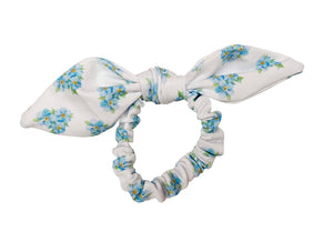 Knot Bow Scrunchie in Blue Posy